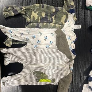 Gerber Kids One Pieces Footies - Camouflage, White, Gray